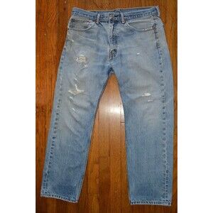 Levi’s 505 Men’s Jeans 36 X 30 Distressed Straight Leg Denim USA Grunge